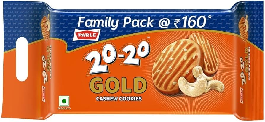 Parle 20 20 Gold Cashew Cookies